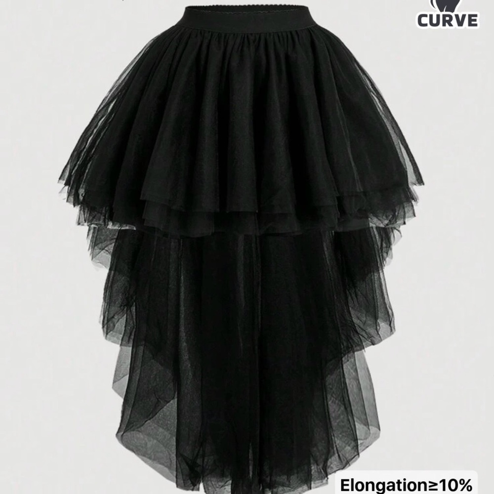 SHEIN MOD Black Layered Tulle Midi Skirt – 2XL (NWT)